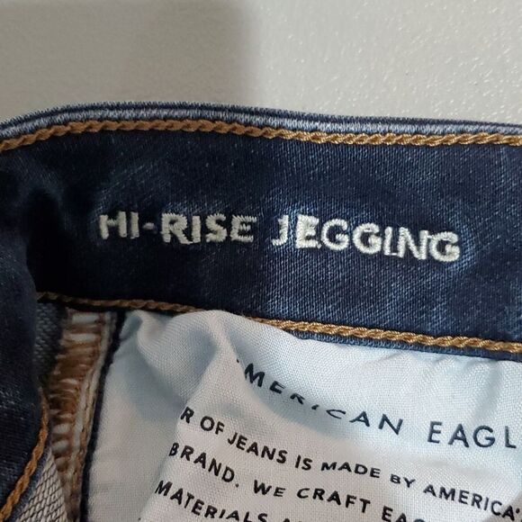 AMERICAN Eagle dark wash size 0 super stretch 26x26 high rise jeggings - Picture 7 of 8